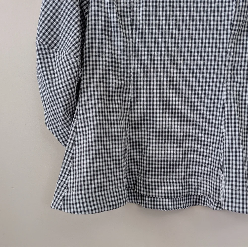 Tuckernuck Pomander Place Black‎ Gingham Malarie Top Puff Sleeve XS